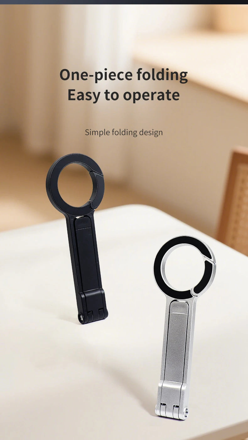 Portable Magnetic Absorption Multi-Function Mobile Phone Stand Carabiner Hanging Design for Hiking Durable Support for Phones